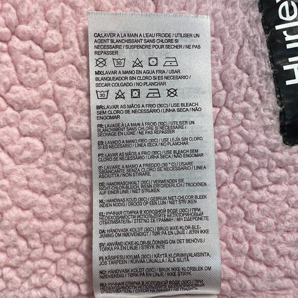 Hurley Puffer Jacket Girls S 8 10 Heart Navy Silver Fleece Lined Hooded Full Zip - Picture 11 of 14